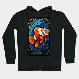 Stained Glass Style Clownfish Hoodie